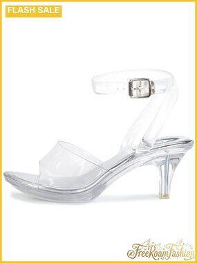 Clear One Strap Heels Women Transparent Stiletto High Heel Sandals Open Toe